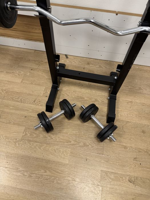 Pachet Sala haltera, Bara z, Gantere Reglabile  Greutate totala 32 kg