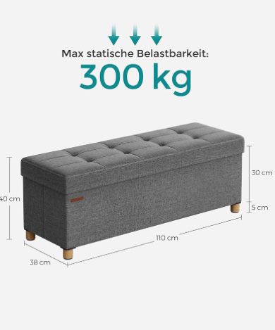 Табуретка с място за съхранение SONGMICS