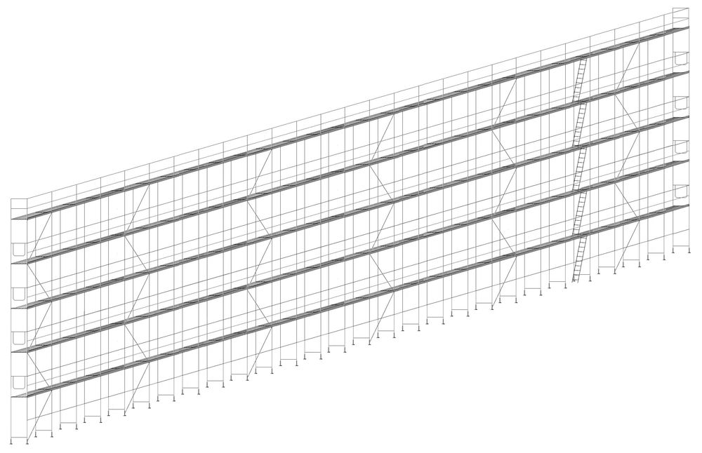 Schela profesională cu o lățime de 75 cm - 0,75 m