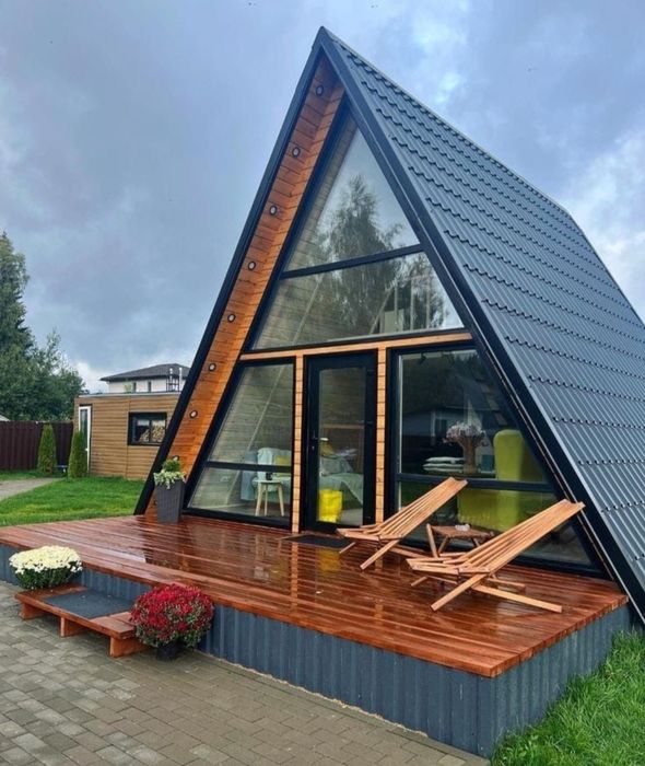 Vând cabane tip A si case din lemn