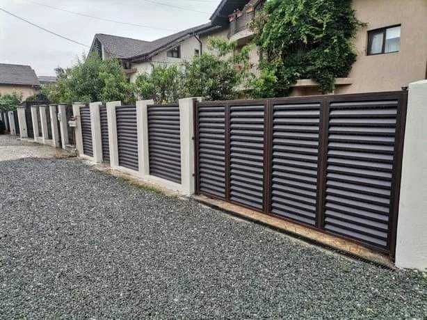 Garduri si porti stil jaluzea, sipca metalica, tabla cutata