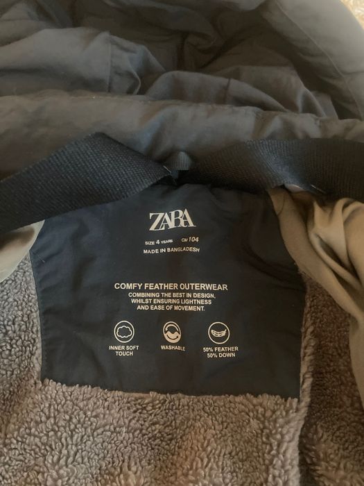 Черно пухено яке Zara – за деца 3–4