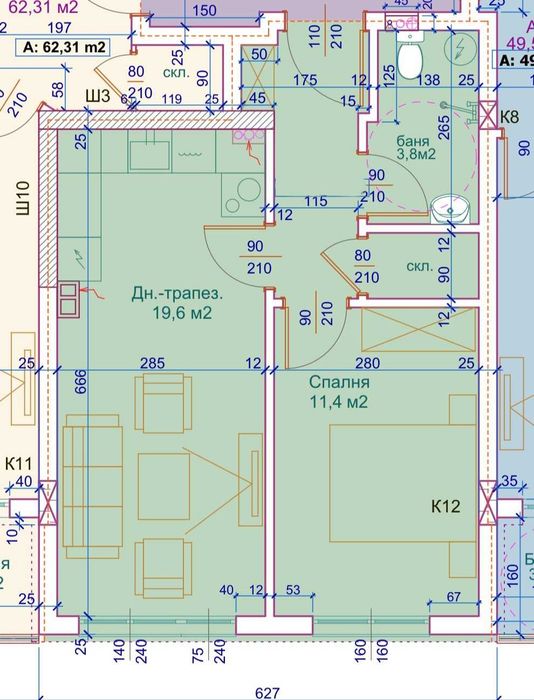 Банишора, двусраен ново строителство, тухла