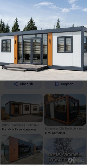 Konteynerlar,ishxona, xammom, uy, xar xil turdagi