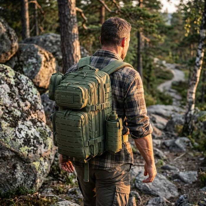 Impermeabil RANITA RUCSAC MILITAR MIL-TEC LASER-CUT - marime SMALL 20 litri - Ghiozdan Barbatesc Vanatoare Pescuit Camping Drumetie Munca Airsoft