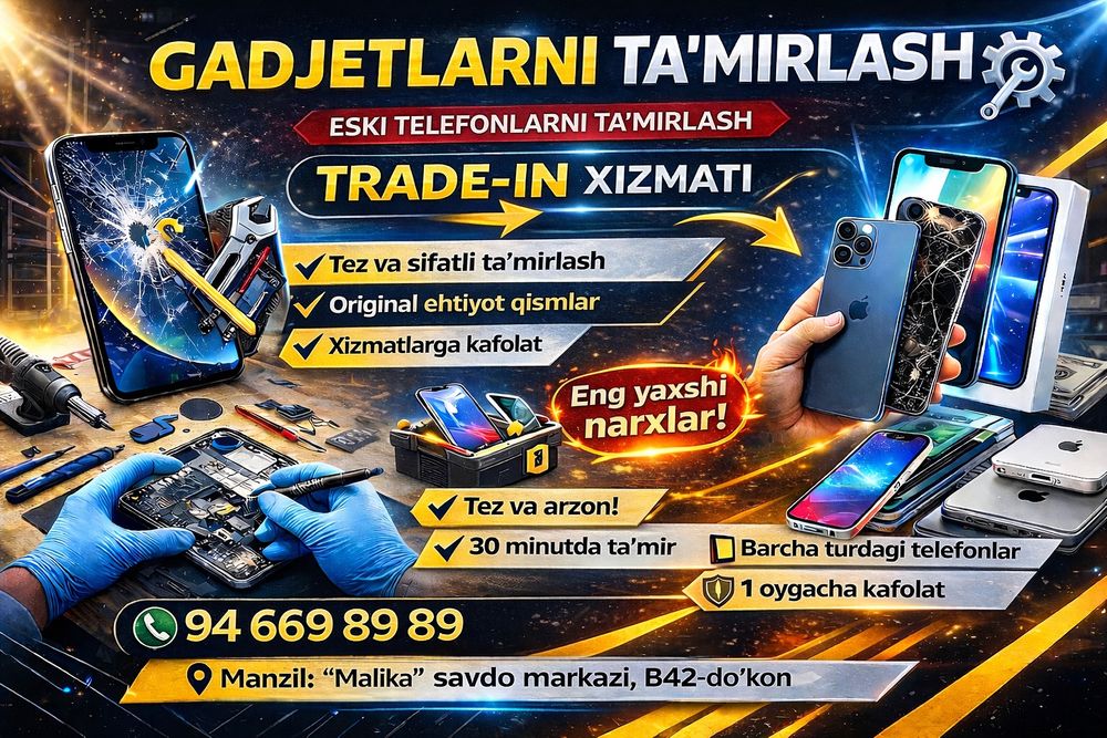 Telefon planshet remont qilamiza sifatli arzon garantiya beramiza