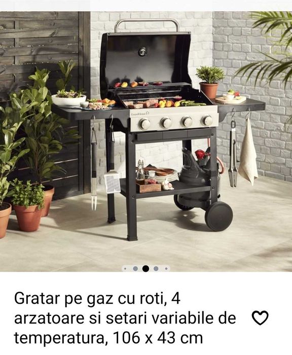 Grătar cu roți, pe gaz