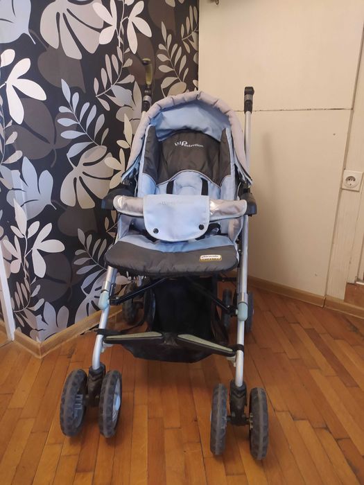 Лятна детска сгъваема количка Chipolino Elleganza светло синя - сива