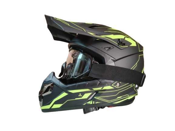 Каска Крос Мотор/Скутер/Бъги/Вело/АТВ с очила