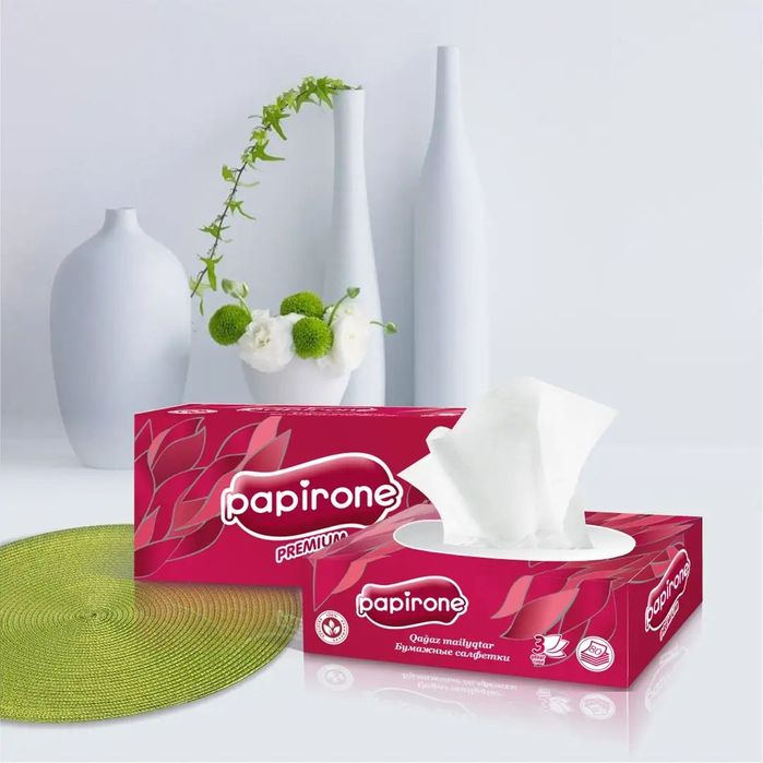 Салфетки коробочные ОПТОМ Карина&Papirone