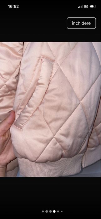 Geaca satin  culoare corai, Marmeid, calduroasa