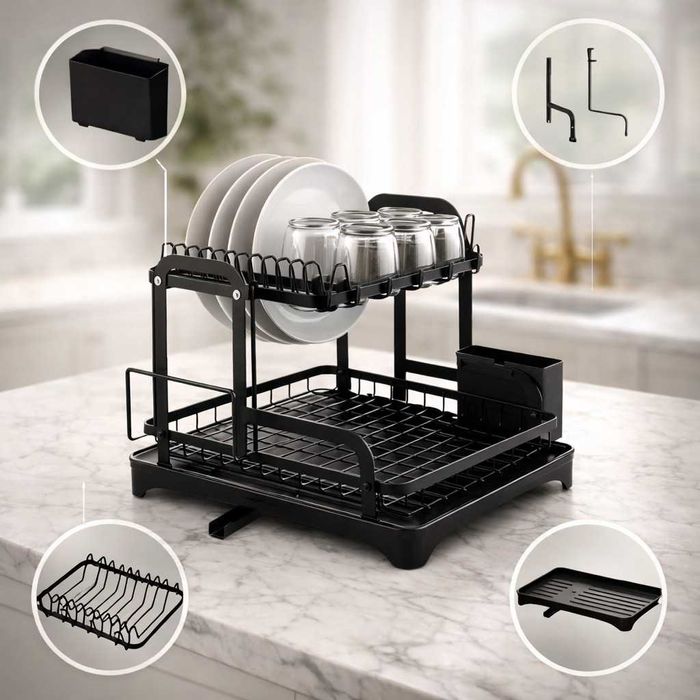 Сушилник за съдове с оттичане на водата, XXL