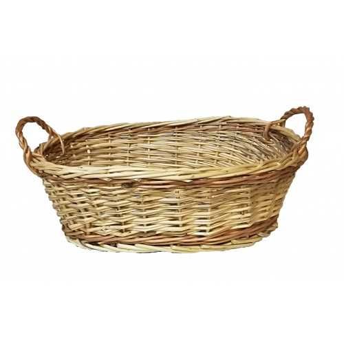 Cos oval din rachita pentru nasi, plocon, cu toarte laterale