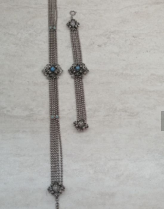 Дамски винтидж сет с тюркоаз