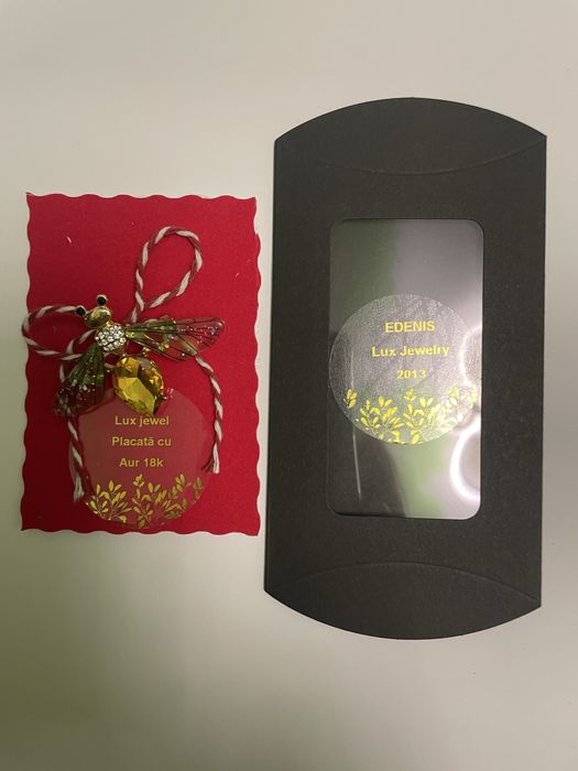 Brosă placată cu aur 18k