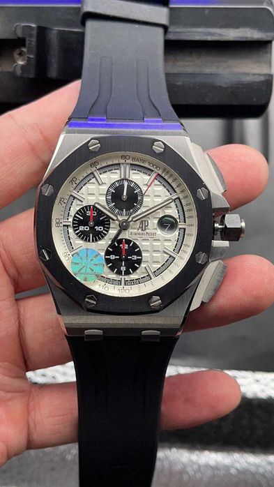 audemars piguet offshore 44mm сребристо/черно