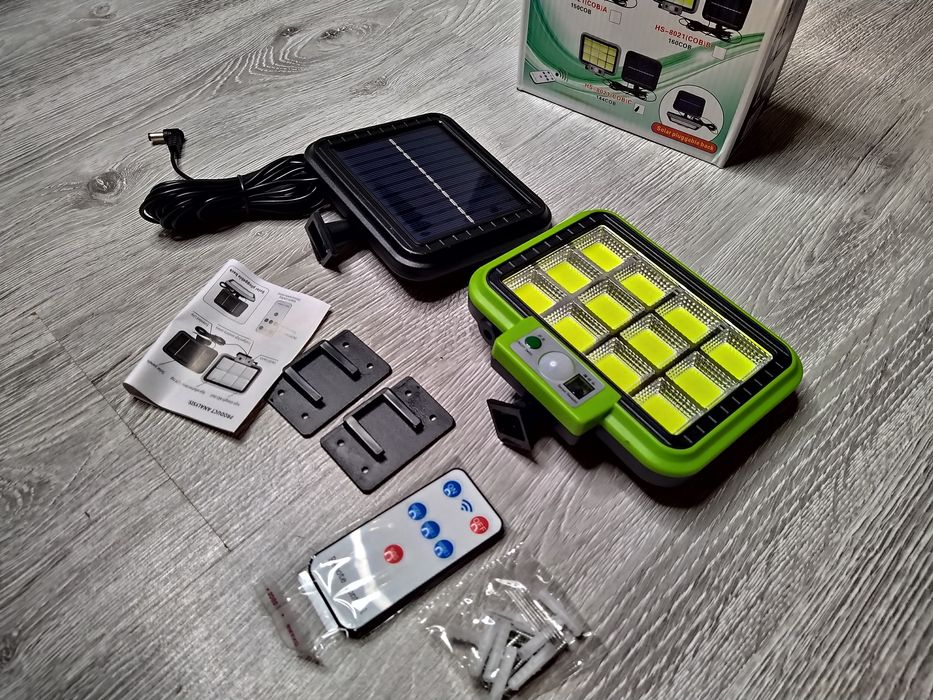 Lampa solara 144 LED-uri senzor de miscare si telecomanda, Camping