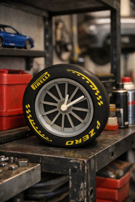 Ceas birou in forma de roata Formula 1 Medium printata 3D