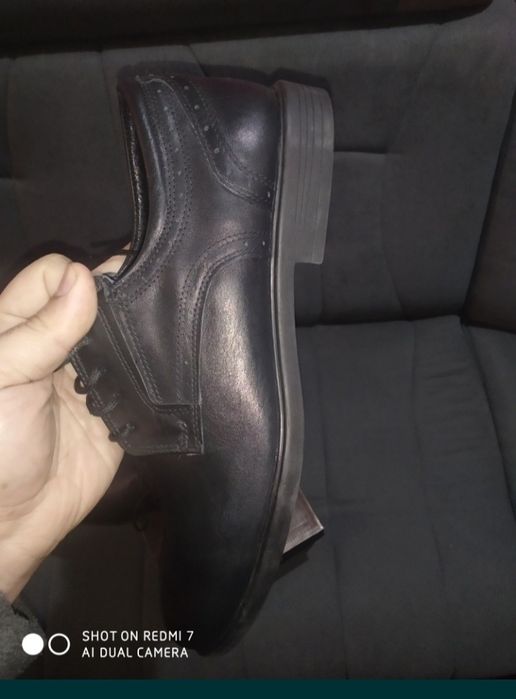 Фирменные туфли утеплёные из натуральной кожи 44р производства Турции