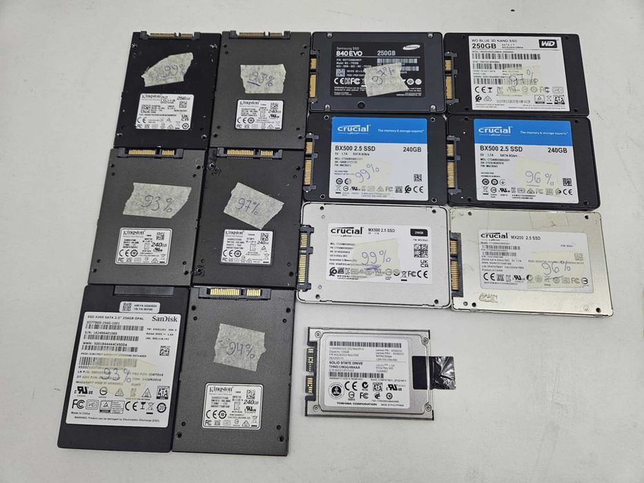 2.5" inch SSD SATA 240GB 250GB 256GB Intel Samsung Kingston Crucial