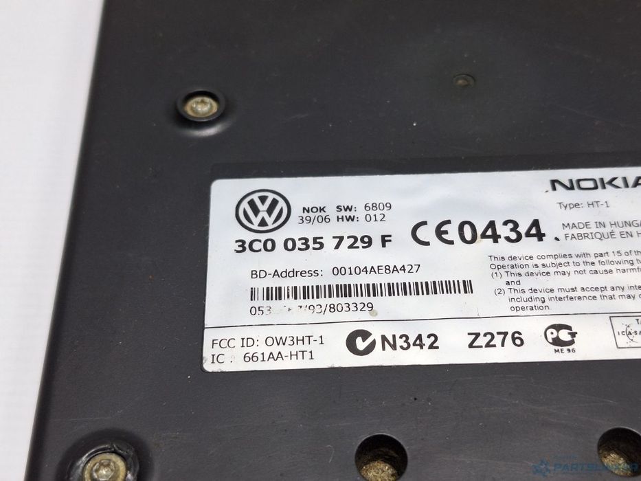 Modul bluetooth VOLKSWAGEN PASSAT (3C2) [ 2005 - 2010 ] TDI (BMP) 103KW|140HP OEM 3C0035729F
