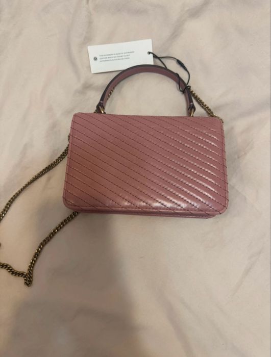 Tory Burch pink magnolia quilted handle bag