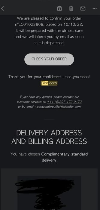 Dior b23 factura  42