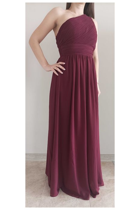 Официална рокля, бордо, шифон