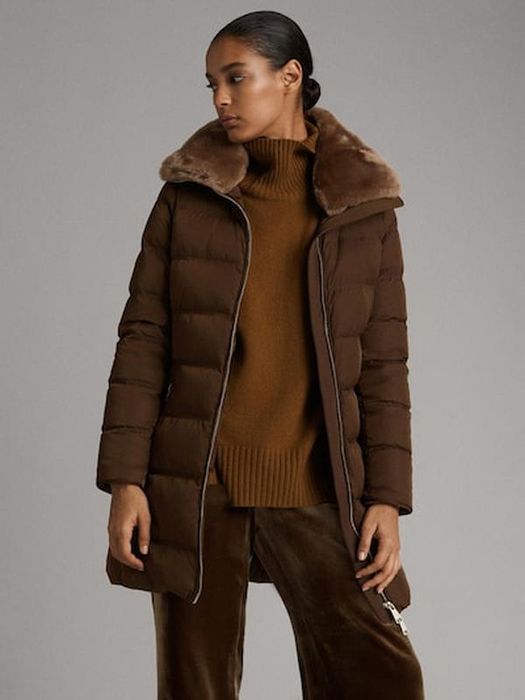 Geaca Massimo Dutti cu guler de blana