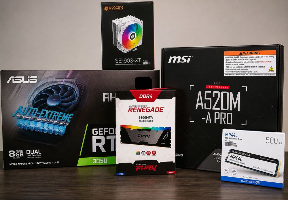 Игровой ПК Ryzen 5 3600 / RTX 3050 8GB / 16GB DDR4 / NVMe 500GB