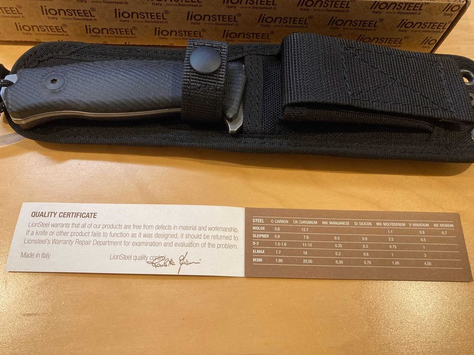 Cuţit Lionsteel M5 M5BG10 + husa (nou, nefolosit)