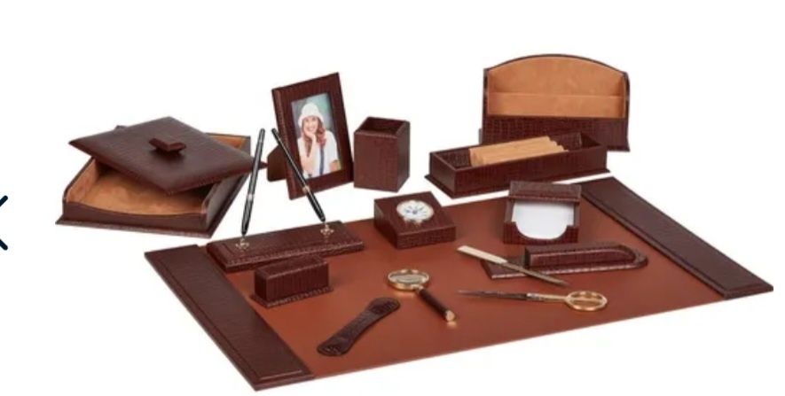 Набор настольных экскюзивний офисный кожаный, 13 предметов, CROCODILE,