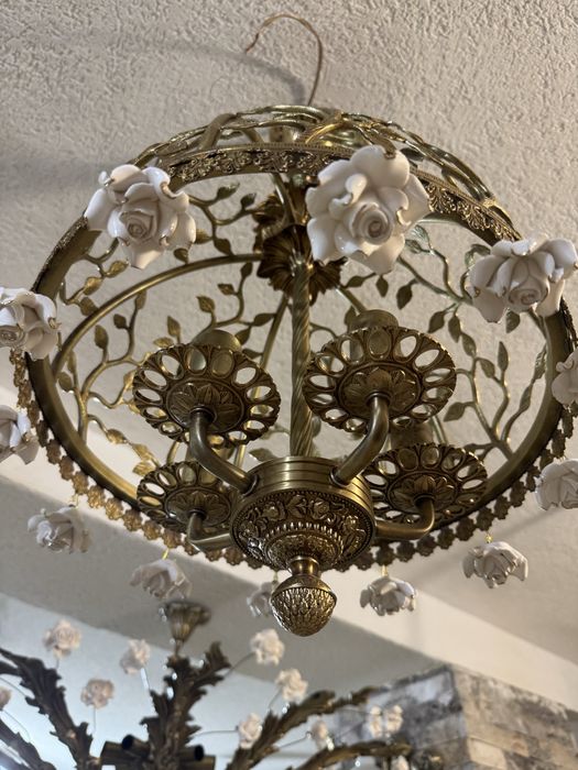 Candelabru bronz masiv- 5 becuri