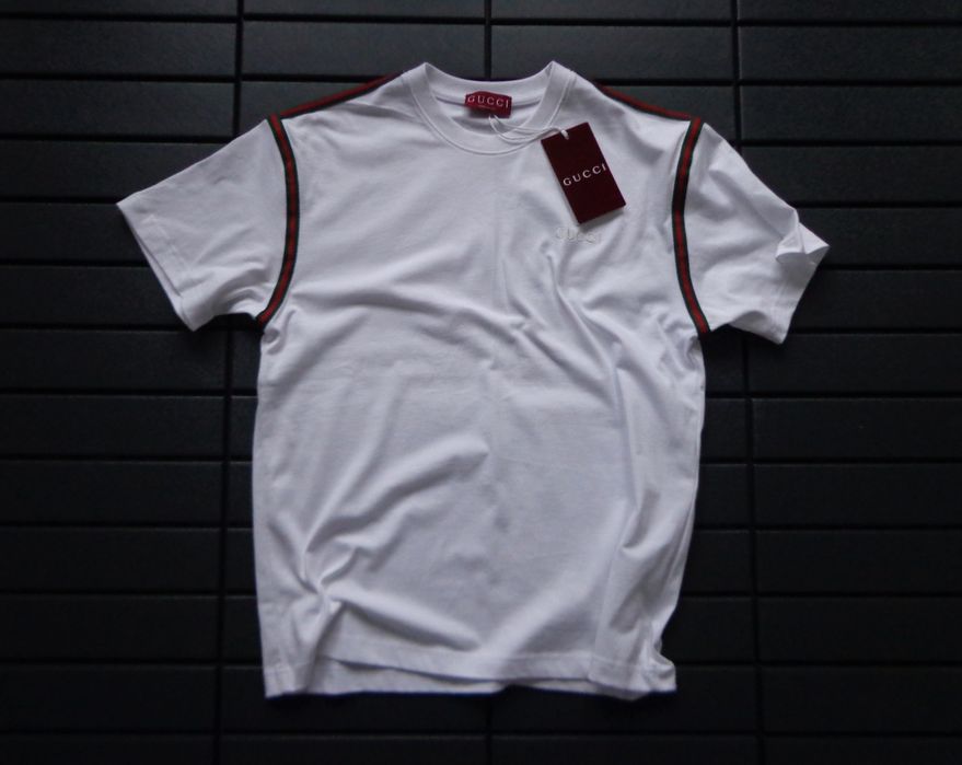 Мъжка тениска Gucci Cotton T shirt with Tape Detail