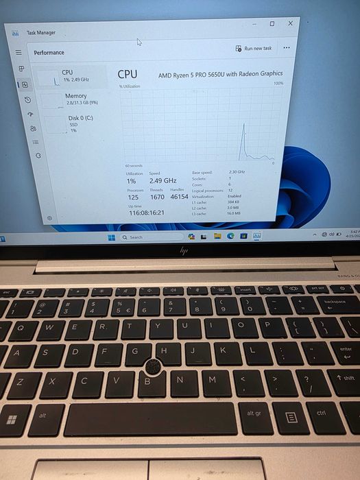 Hope Amanet P4 Laptop HP ELITEBOOK 845 G8 RYZEN 5 PRO 5650U 32GB RAM