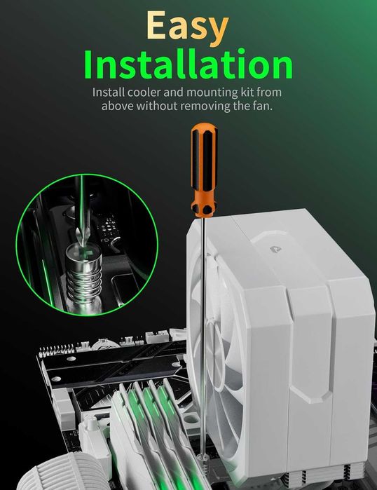 Cooler CPU upHere gaming up1TC4 White CPU Air Cooler,AMD Intel TDP230W