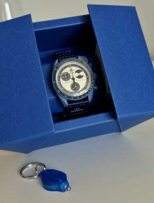 Ceas SWATCH BIOCERAMIC Moonswatch Mission TO THE SUPER BLUE Moonphase