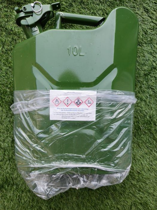 Canistră metalică combustibil 10L benzină motorină verde militar