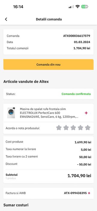 Masina de spalat Electrolux