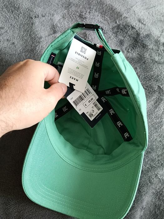 Tommy Hilfiger șapcă unisex culoare verde cu logo mic TH noua originala 100%