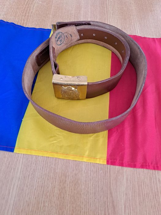 Centura militara  RSR+ pafta, piele de bovină