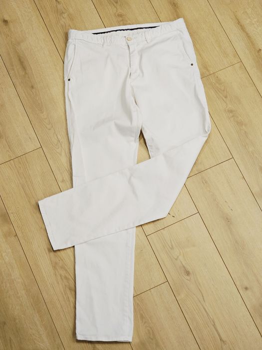 Pantaloni albi Massimo Dutti, marime 42 (31/32)