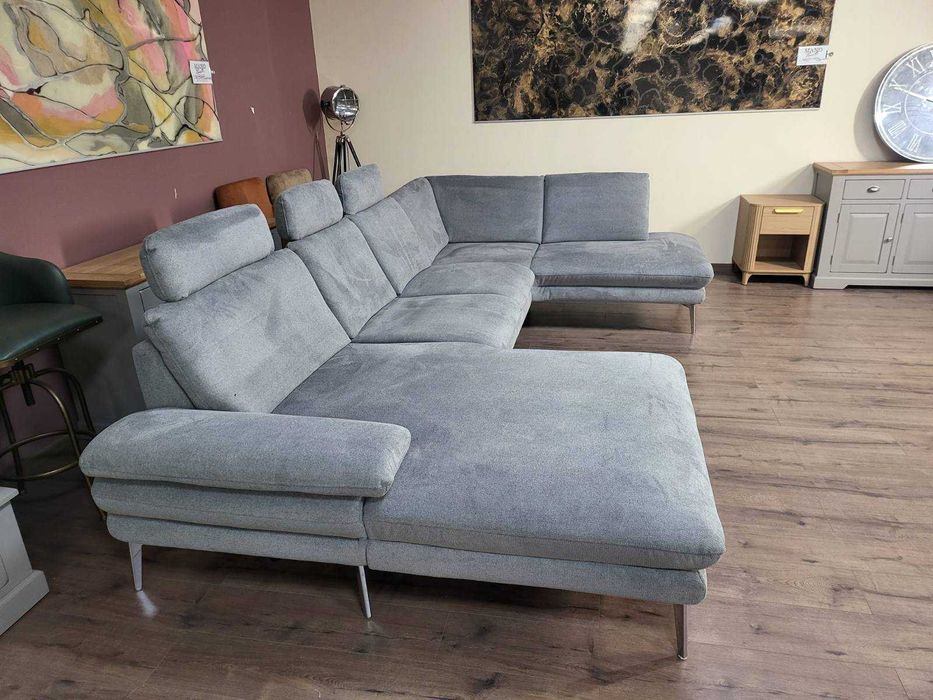 Сив П-образен ъглов диван от плат Dieter Knoll Arzona