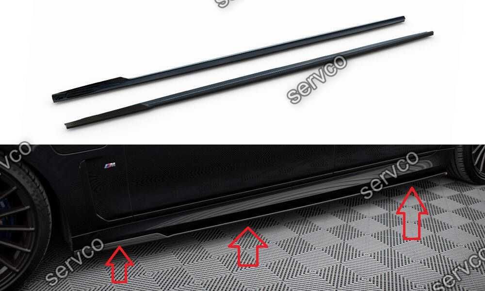 Pachet Set Splitter Exterior Lip Prelungiri Body kit tuning Bmw Seria 7 Long M-Pack G12 2019-2022 v14 - Maxton Design