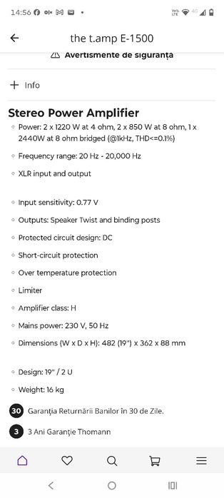 Vând amplificator The Amp 1500