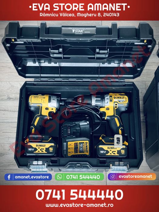 Set de 4 scule profesionale pe acumulator DeWALT DCK422P3T