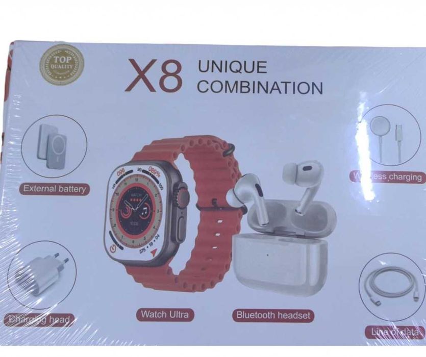 Смарт часовник X8 УUnique Combination, Bluetooth разговори, NFC, 2.02 IPS екран, IP67