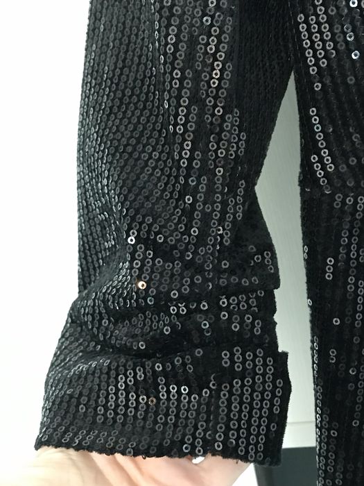 Rochie cocktail neagra paiete eleganta