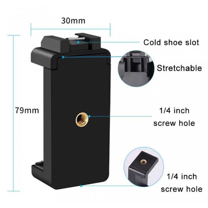 5в1 Комплект за видеоклипове с LED светлина, микрофон, статив трипод