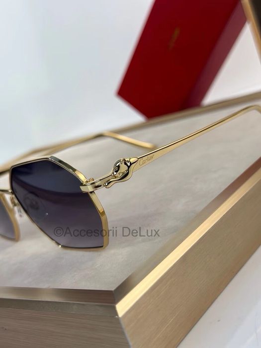 Ochelari de Soare Cartier CT0812S Panthere de Cartier  Photocrimic Lens Noi Full Box  [Verificare Colet] Gold